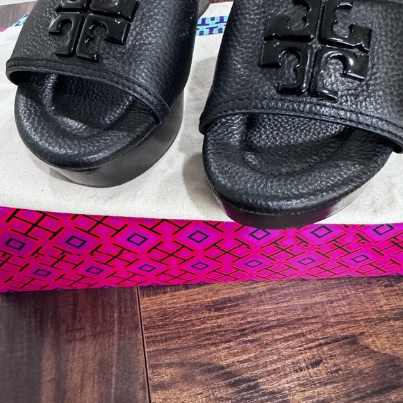 Tory Burch’ Ines Mule Sandal 55mm Black Leather Heeled Slide Size 7 (Never Worn) - Picture 12 of 17